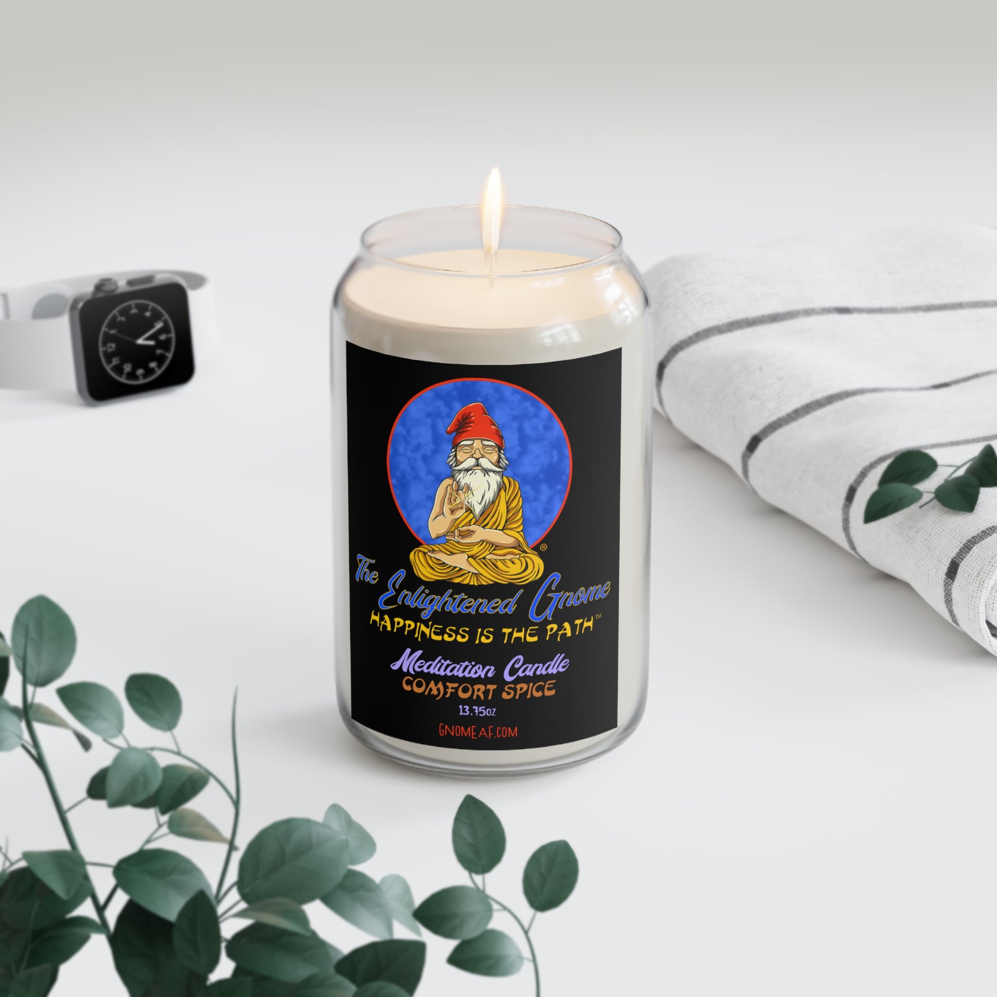 The Enlightened Gnome Scented Soy Meditation Candle - Happiness is the Path