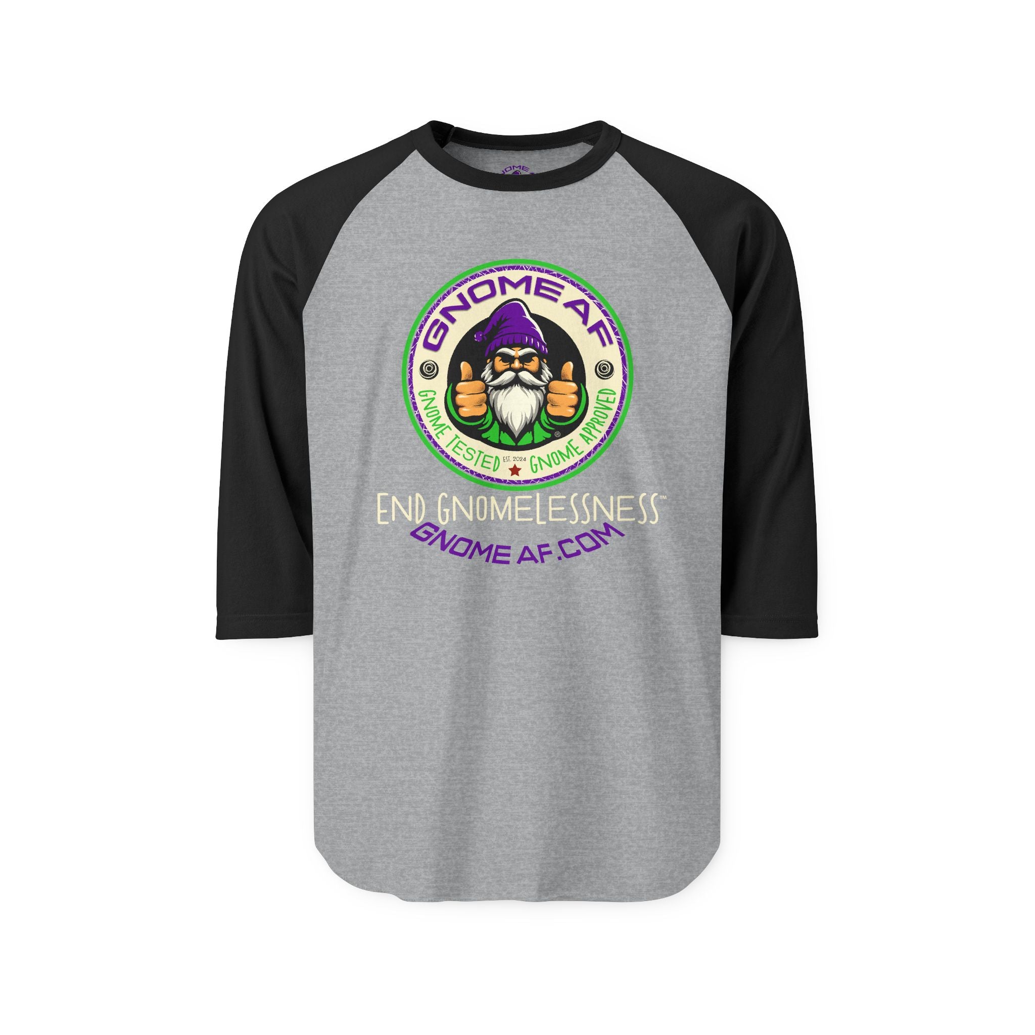 Gnome AF Original Logo 3/4 Raglan Tee